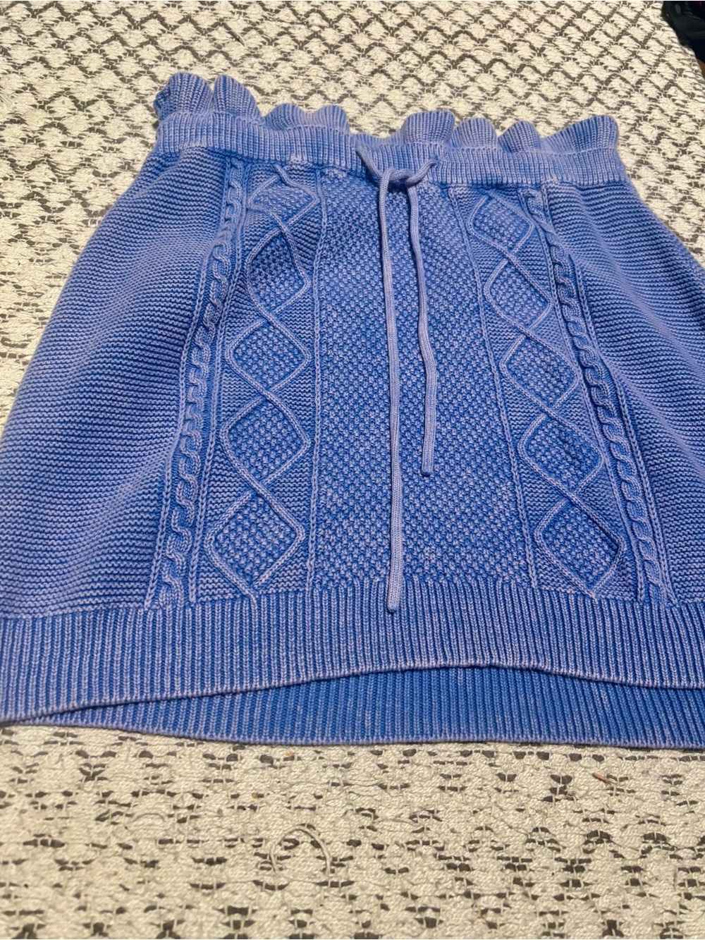 Free People Periwinkle Blue Cable Knit Mini Skirt - Picture 2 of 5